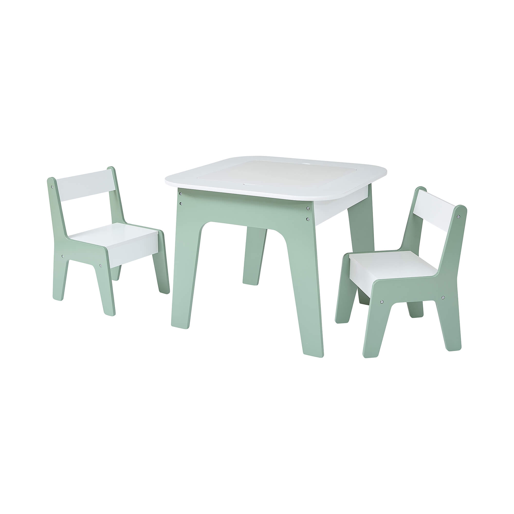 Kids 4-in-1 Play Table and Two Chairs Set